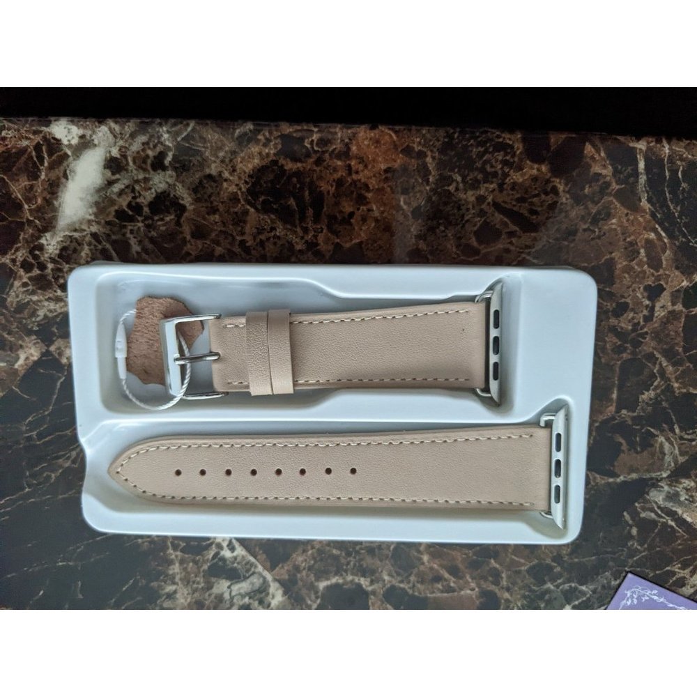 Brand New Real Genuine Leather Beige Apple Watch Band